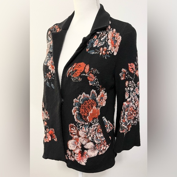Anthropologie Moulinette Soeurs Black Floral Cardigan. Cotton Blend. Size XS - Picture 7 of 11